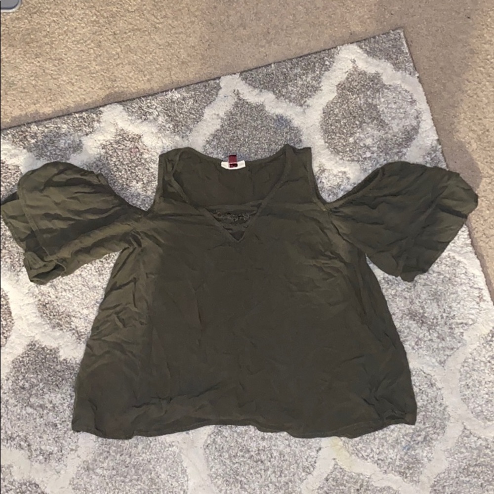 Green off the shoulder top